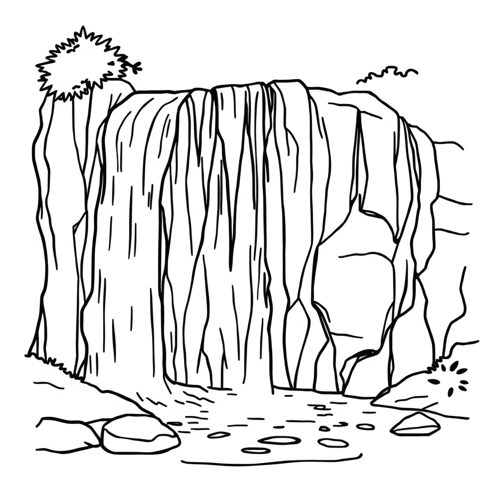 Waterfall Coloring Page